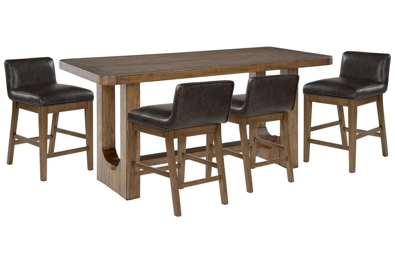 Cabalynn Counter Height Dining Room Set In Light Brown D974D3