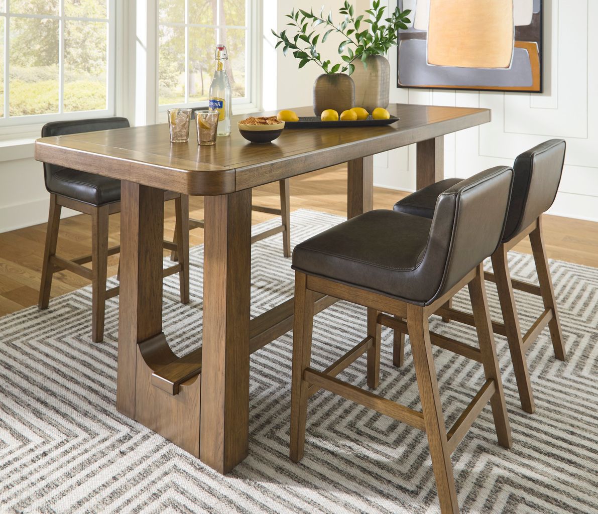 Cabalynn Counter Height Dining Room Set In Light Brown D974D3