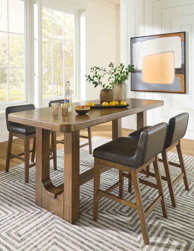 Cabalynn Counter Height Dining Room Set In Light Brown D974D3