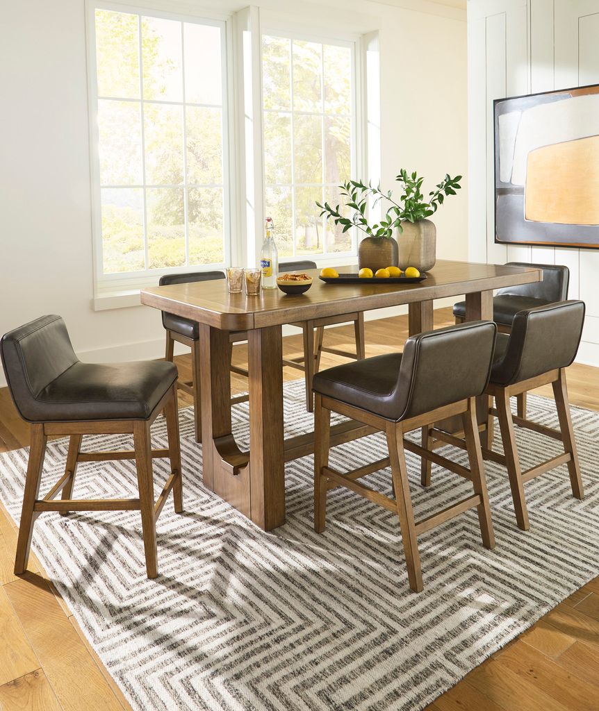 Cabalynn Counter Height Dining Room Set In Light Brown D974D3