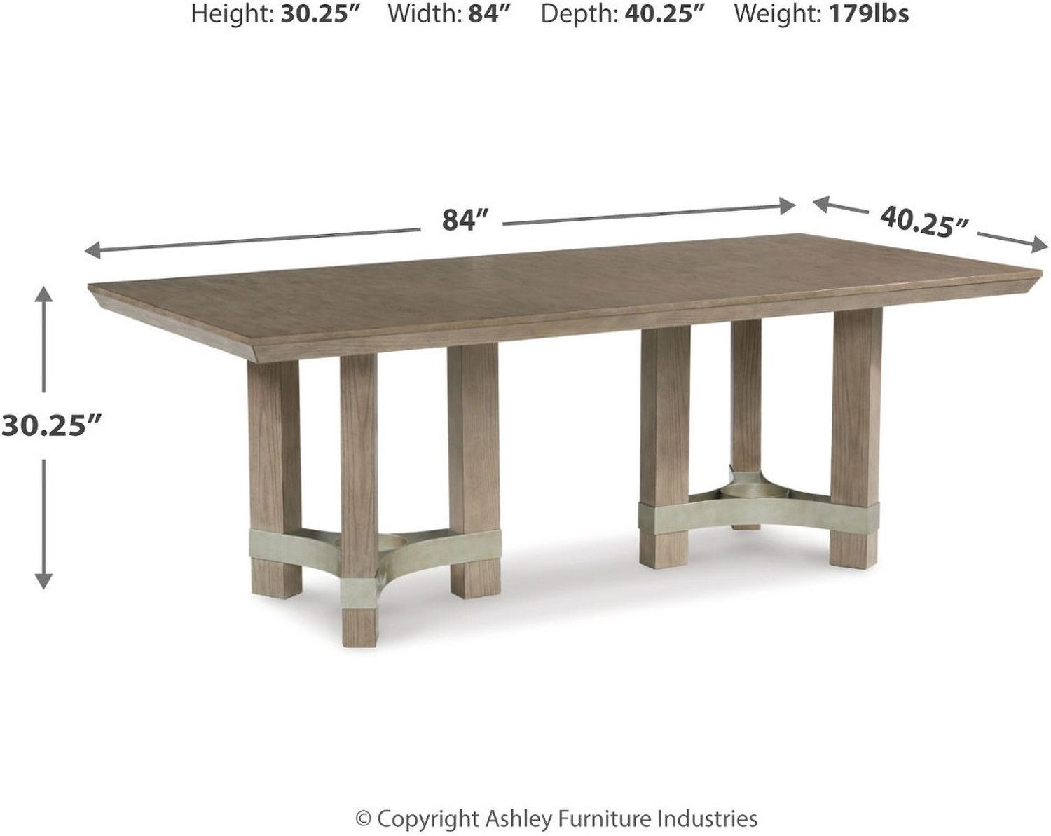 Chrestner Grey Rectangular Dining Table D98325