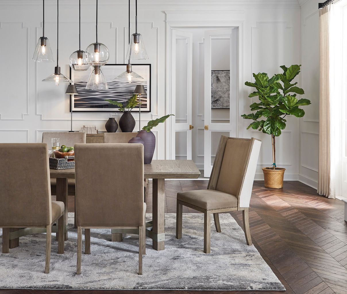 Chrestner Grey Rectangular Dining Table D98325
