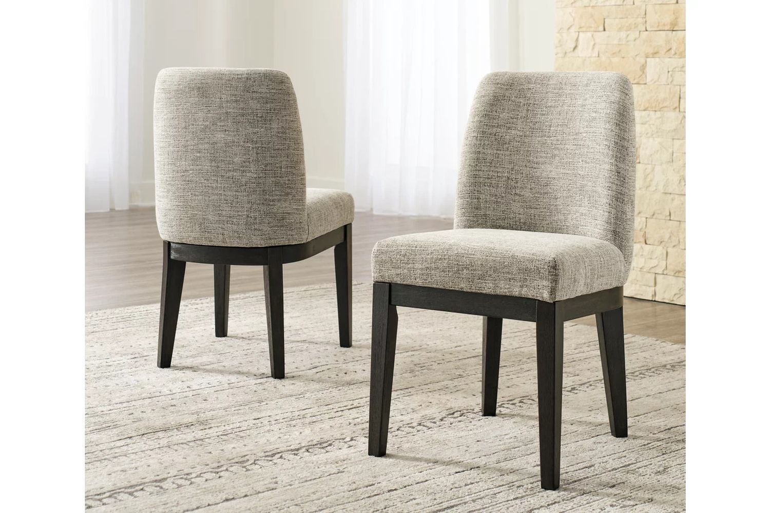 Burkhaus Dark Brown Dining Upholstered Side Chair Set of 2 D98401