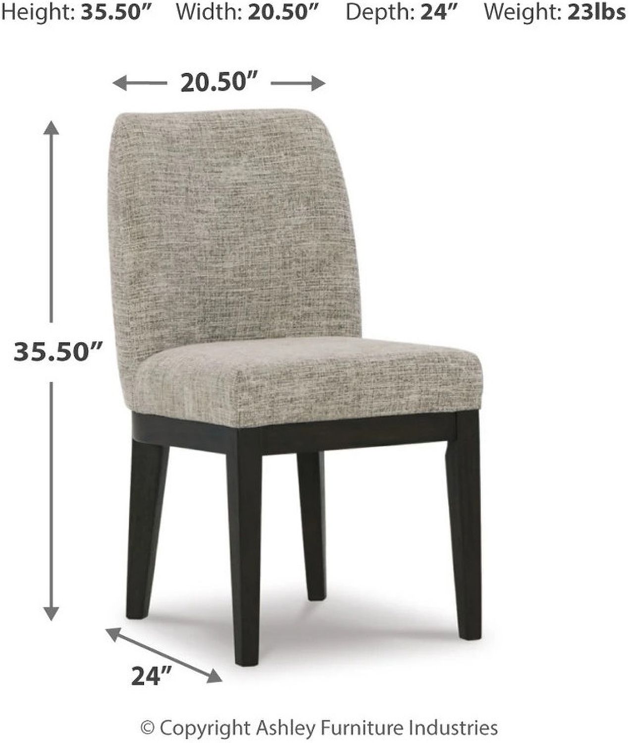 Burkhaus Dark Brown Dining Upholstered Side Chair Set of 2 D98401