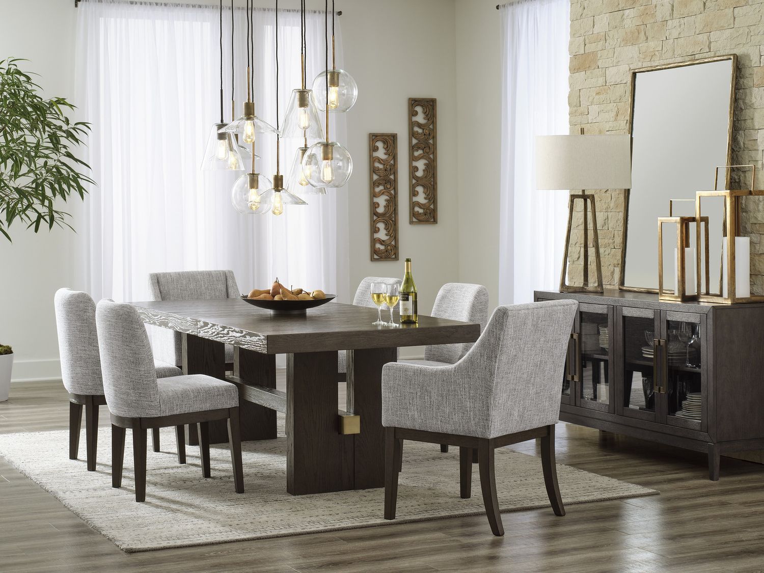 Burkhaus Dark Brown Dining Upholstered Side Chair Set of 2 D98401