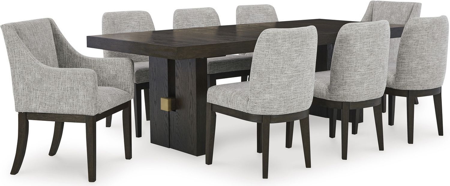 Burkhaus Dark Brown Dining Upholstered Side Chair Set of 2 D98401