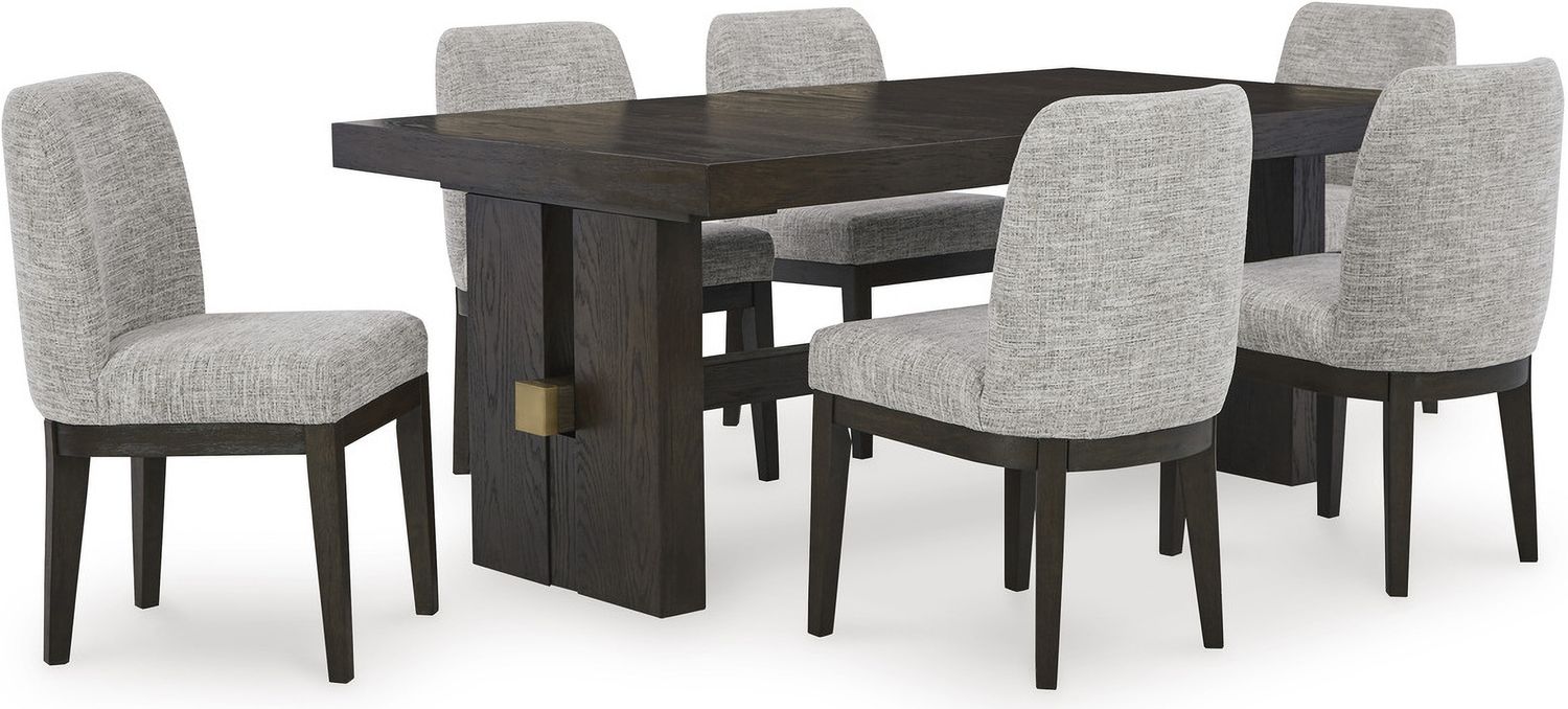 Burkhaus Dark Brown Dining Upholstered Side Chair Set of 2 D98401