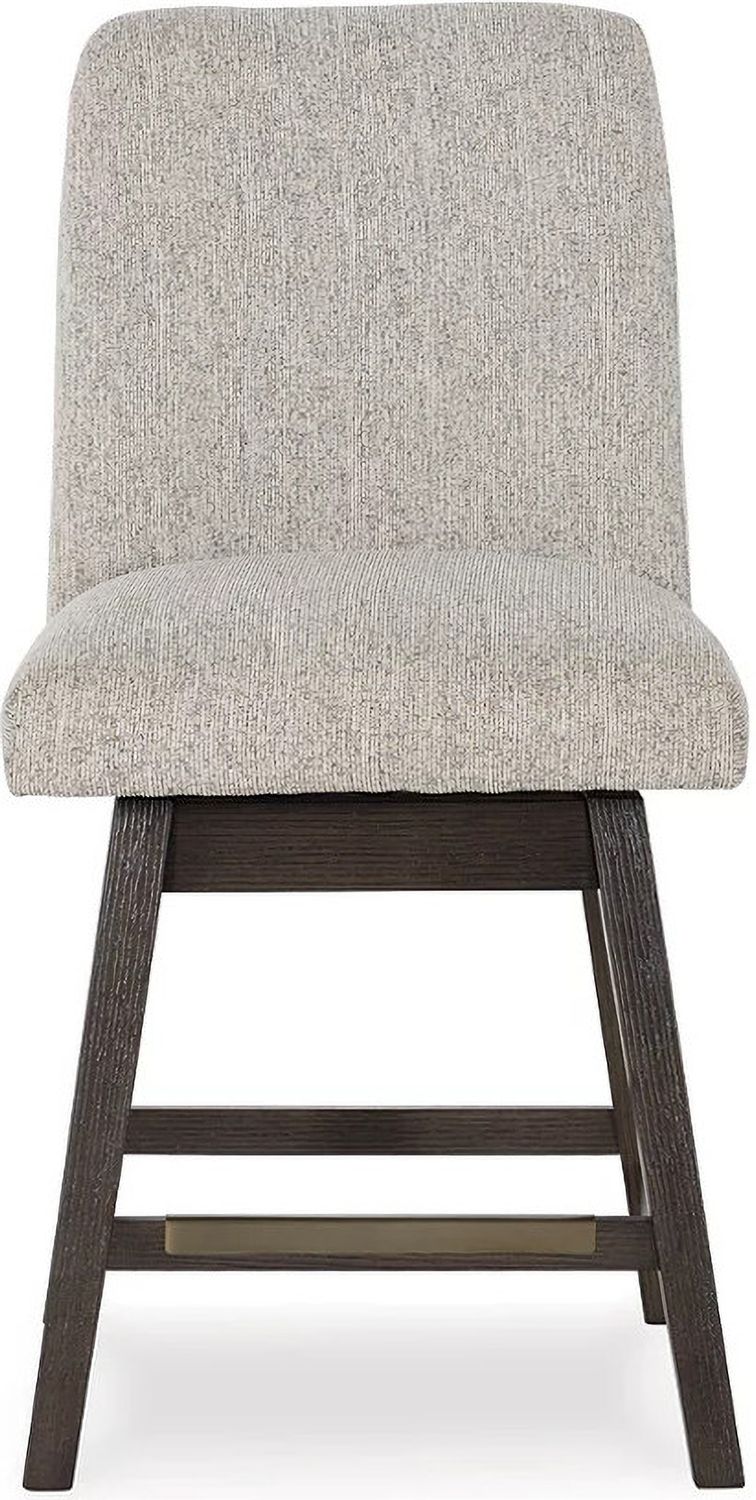Burkhaus Counter Height Barstool Set of 2 In Beige and Dark Brown D984124