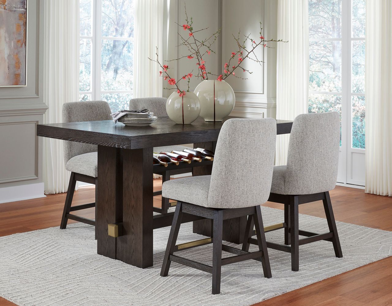 Burkhaus Counter Height Dining Table In Dark Brown D98432