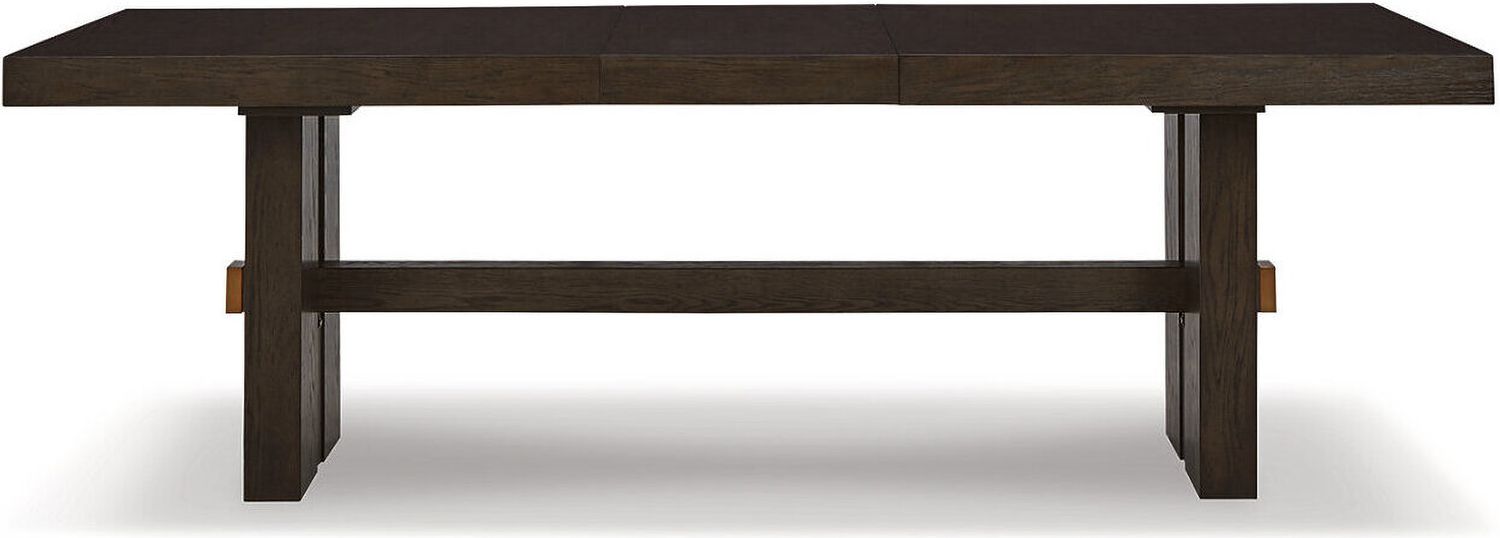 Burkhaus Dark Brown Rectangular Extendable Dining Room Table D98445