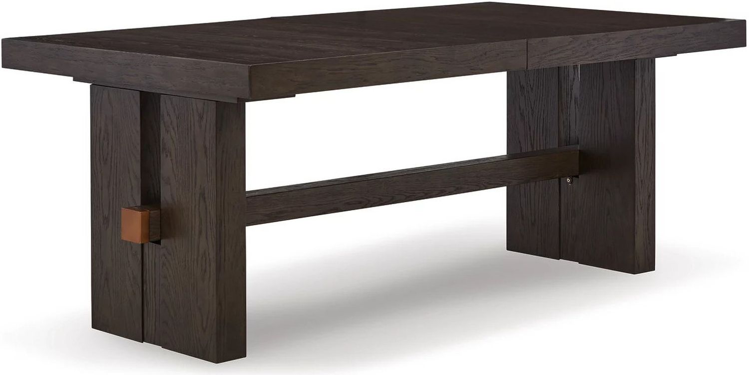 Burkhaus Dark Brown Rectangular Extendable Dining Room Table D98445