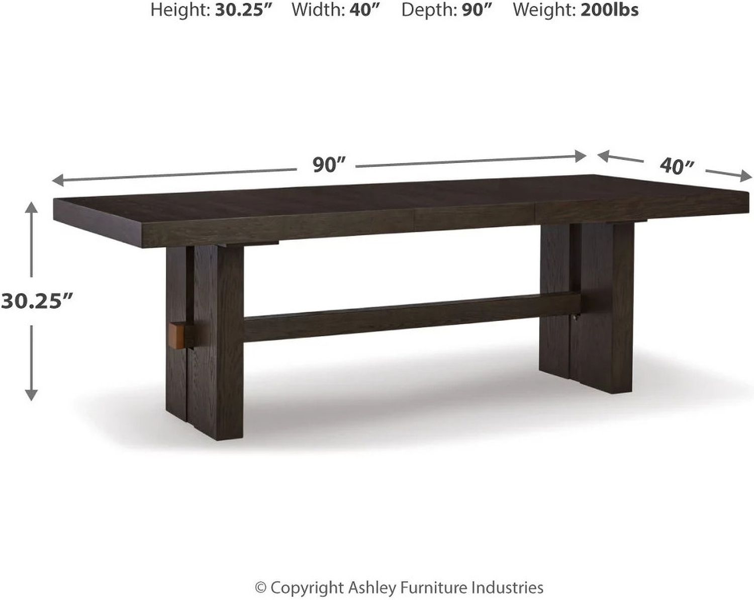 Burkhaus Dark Brown Rectangular Extendable Dining Room Table D98445
