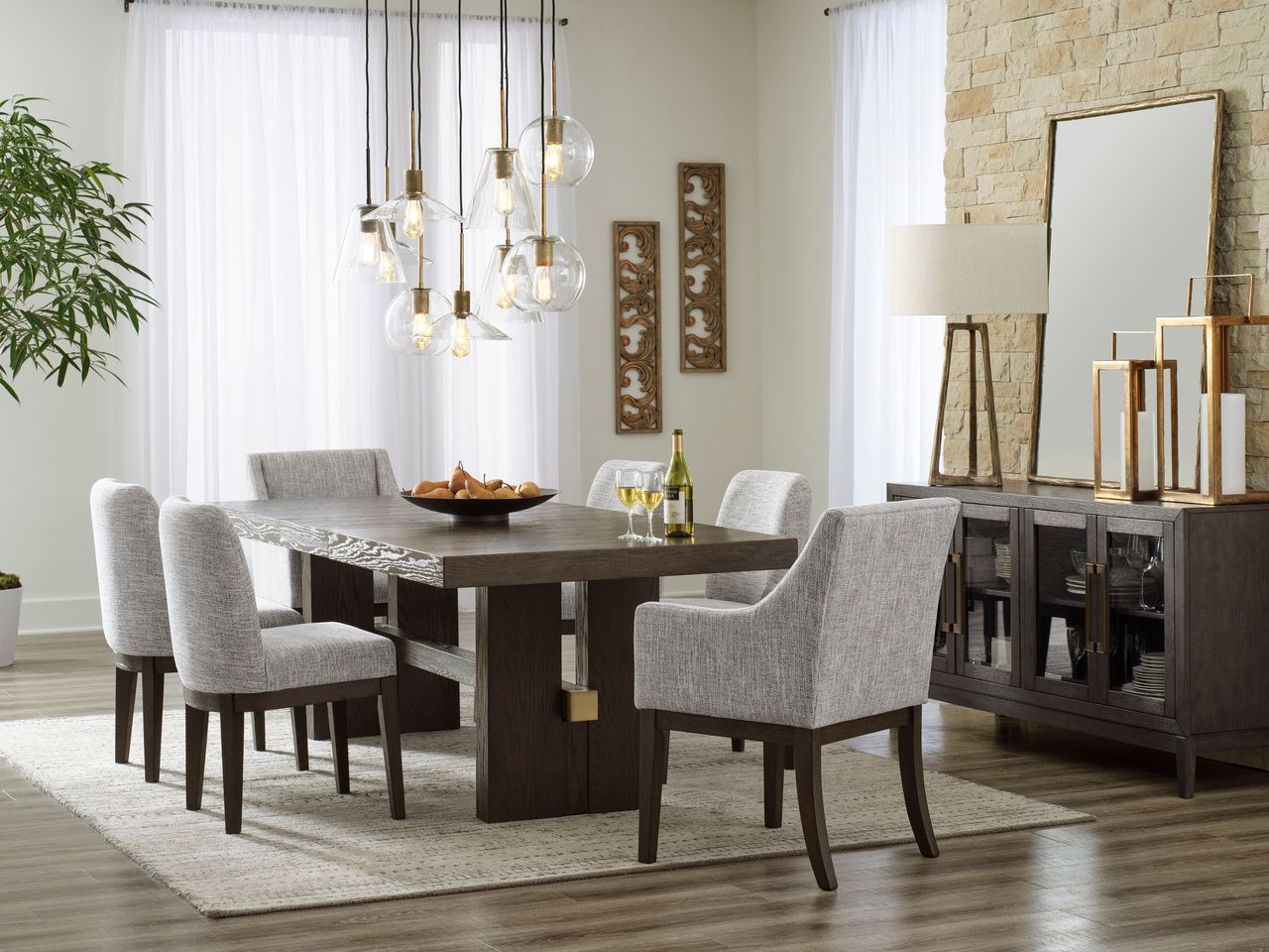 Burkhaus Dark Brown Rectangular Extendable Dining Room Table D98445