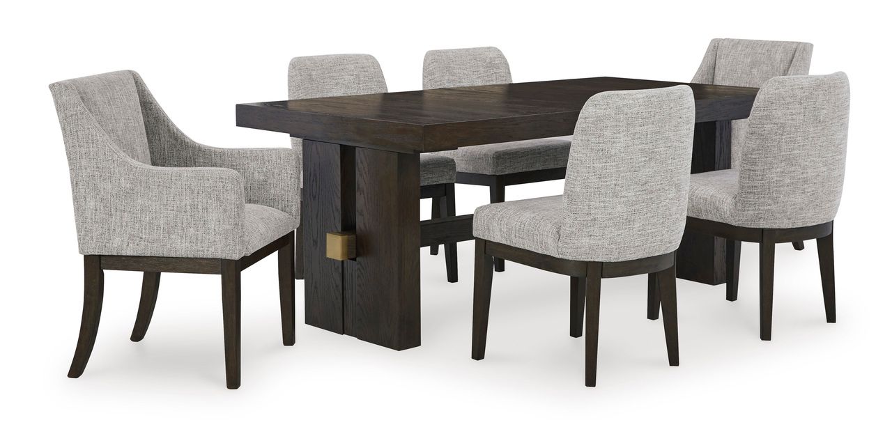 Burkhaus Dark Brown Rectangular Extendable Dining Room Table D98445