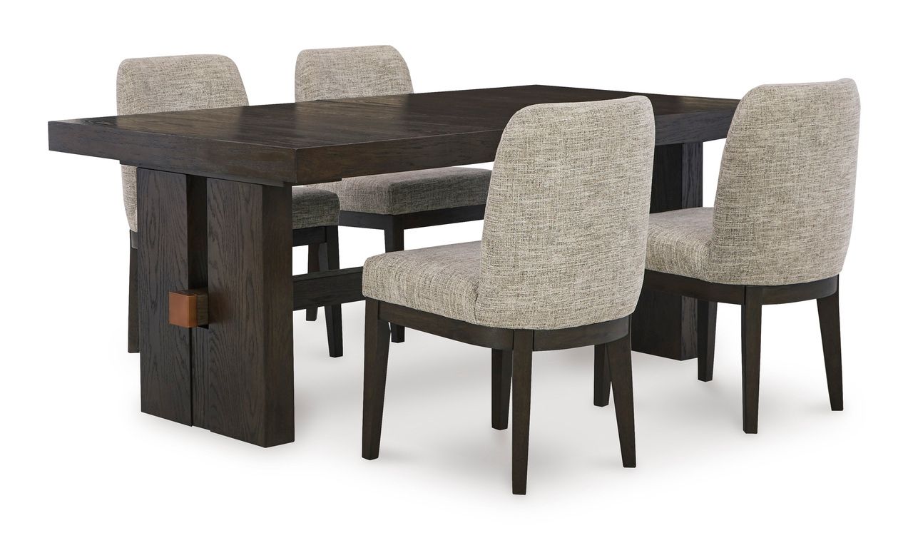 Burkhaus Dark Brown Rectangular Extendable Dining Room Table D98445