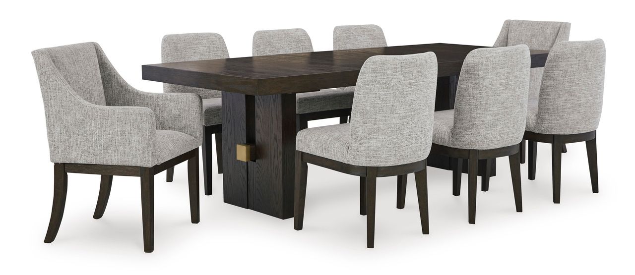 Burkhaus Dark Brown Rectangular Extendable Dining Room Table D98445