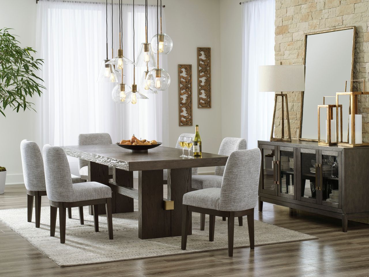 Burkhaus Dark Brown Rectangular Extendable Dining Room Table D98445