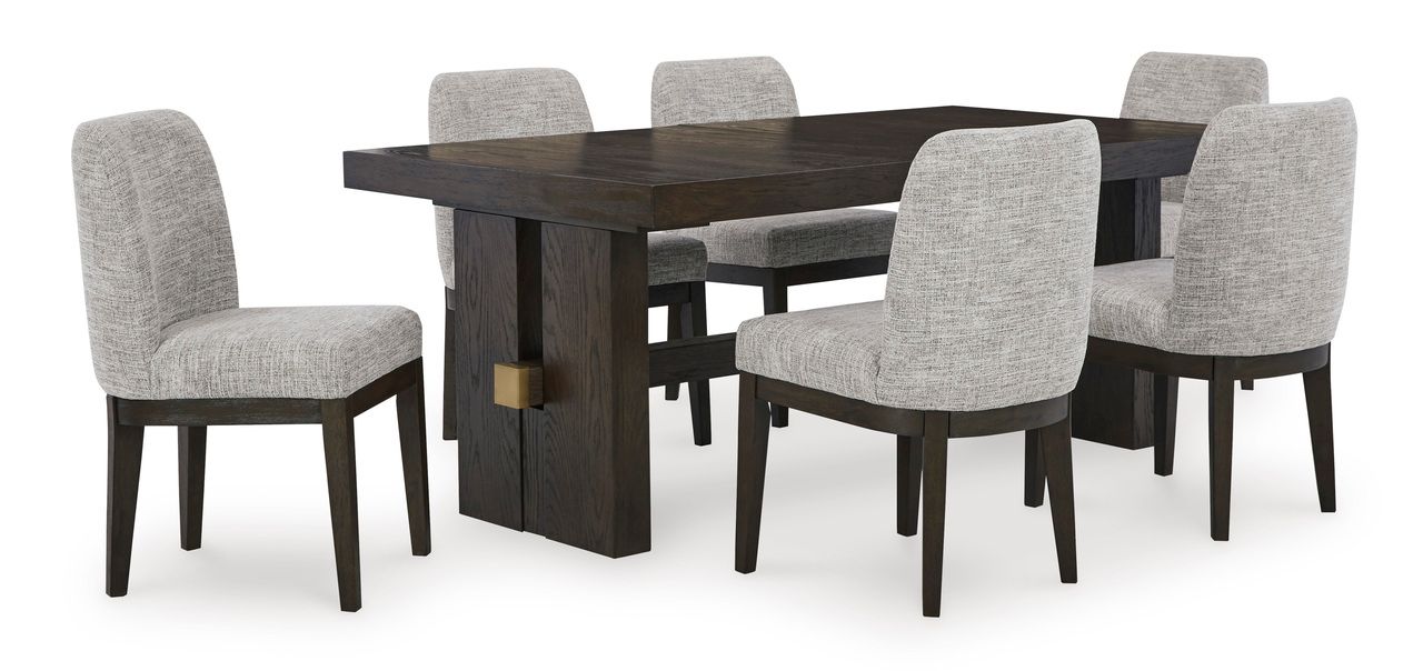 Burkhaus Dark Brown Rectangular Extendable Dining Room Table D98445