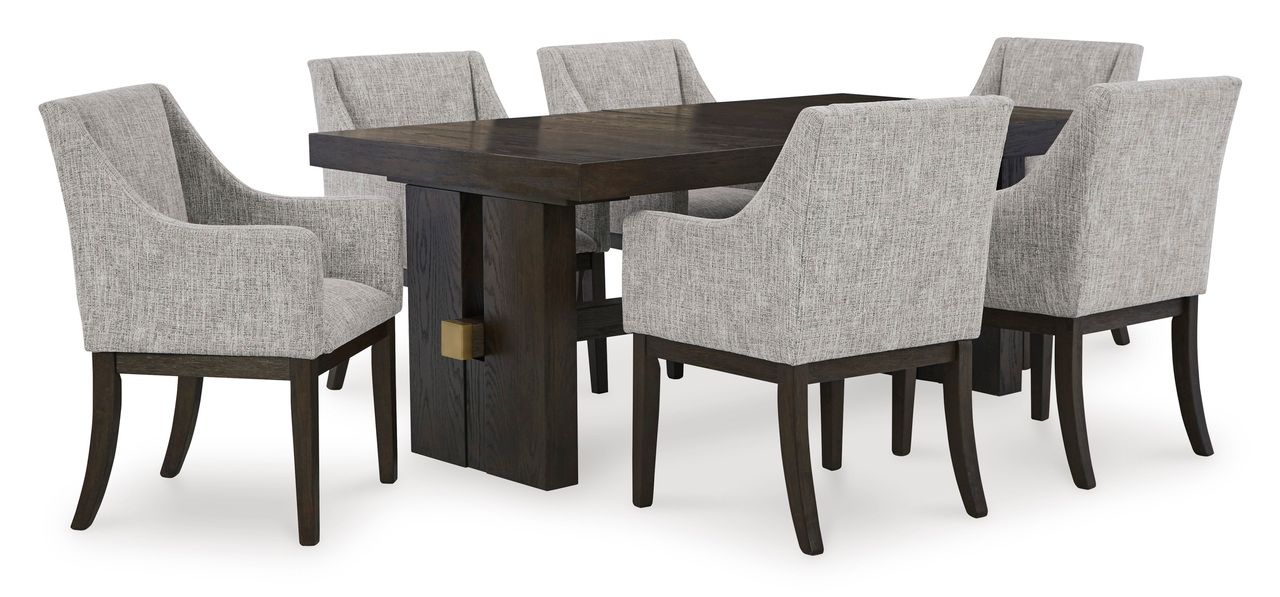 Burkhaus Dark Brown Rectangular Extendable Dining Room Table D98445