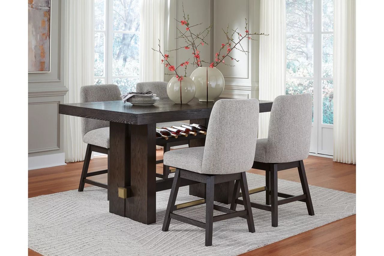 Burkhaus Counter Height Dining Room Set In Dark Brown D984D5