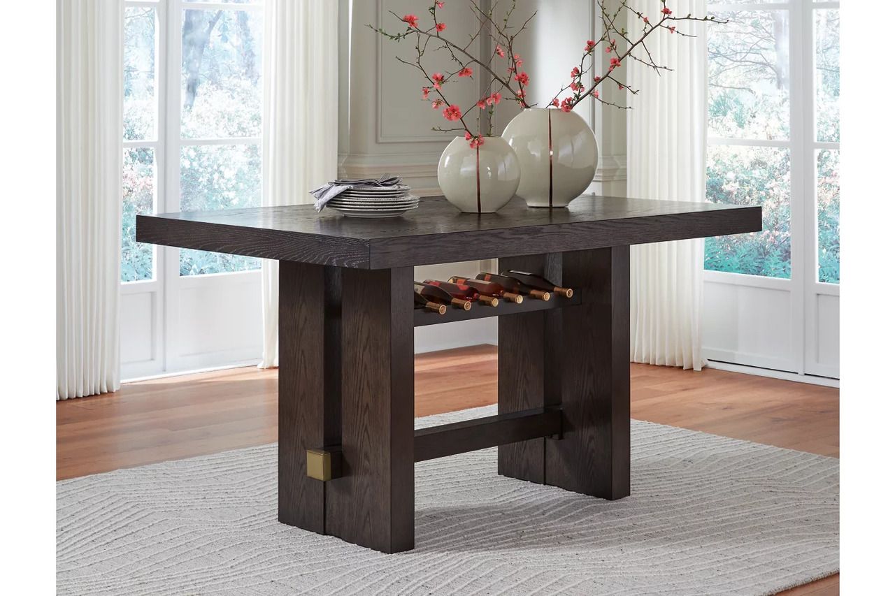 Burkhaus Counter Height Dining Room Set In Dark Brown D984D5