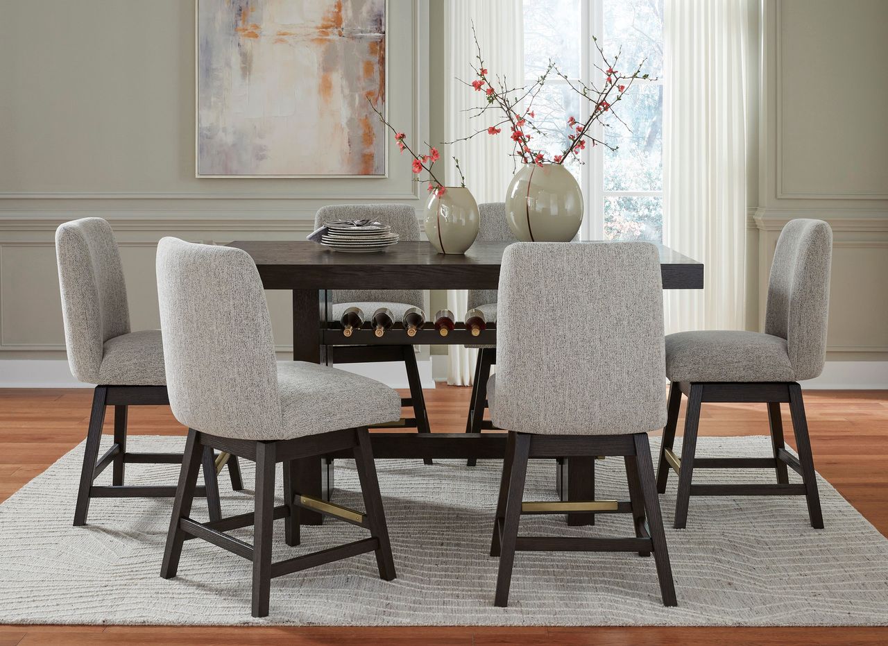 Burkhaus Counter Height Dining Room Set In Dark Brown D984D5