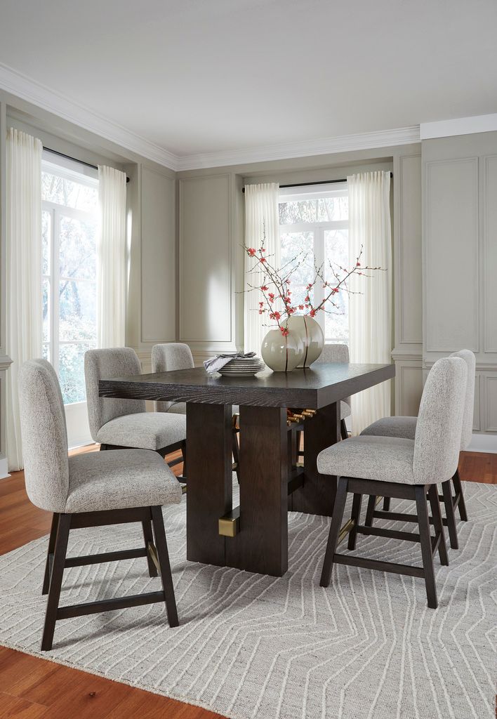 Burkhaus Counter Height Dining Room Set In Dark Brown D984D5