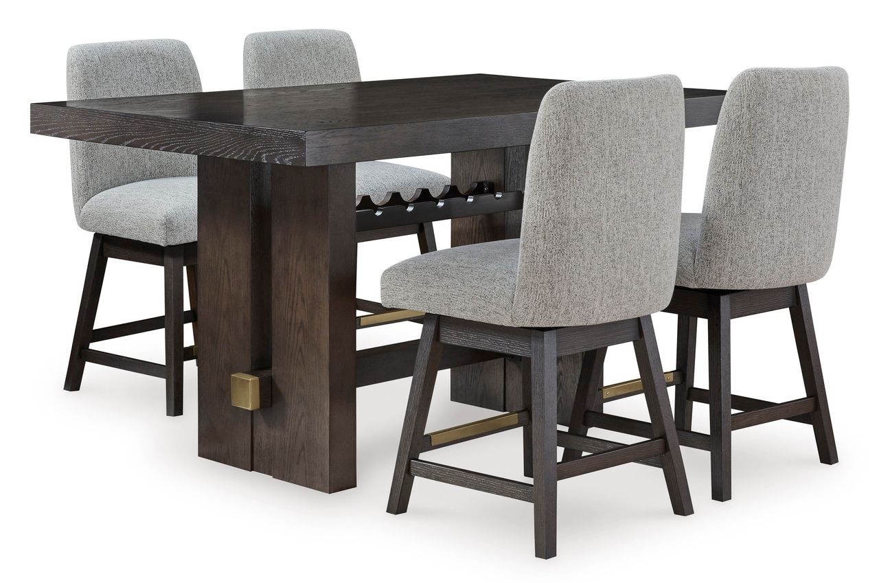 Burkhaus Counter Height Dining Room Set In Dark Brown D984D5