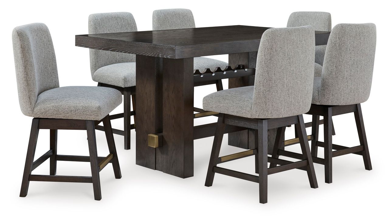 Burkhaus Counter Height Dining Room Set In Dark Brown D984D5