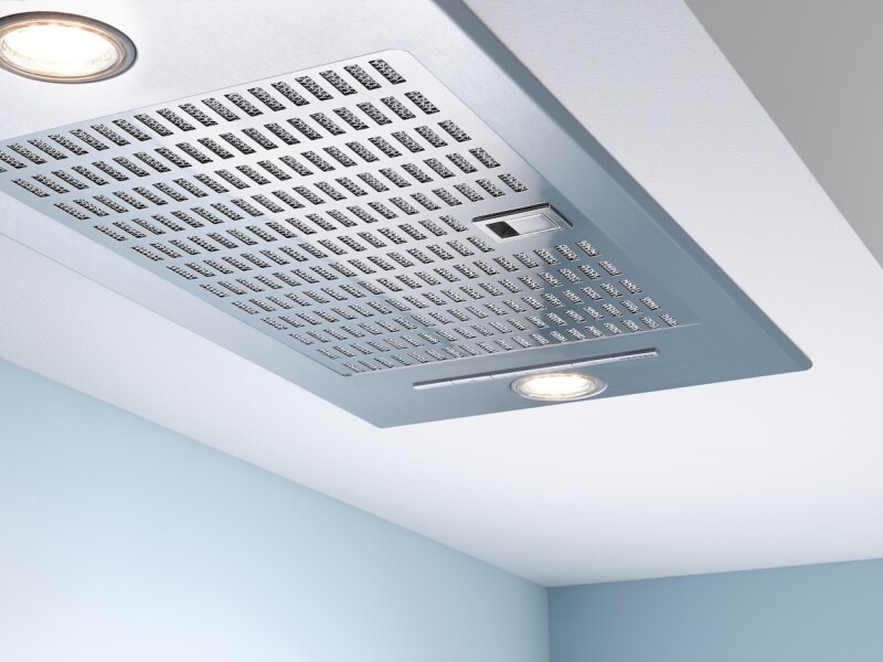 Insert ventilation hood with energy-efficient LED lighting and backlit controls for easy use. DA2360