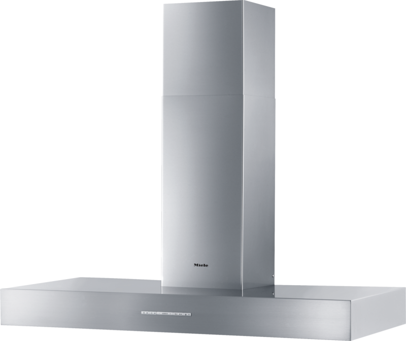Wall ventilation hood with energy-efficient LED lighting and backlit controls for easy use. DA5428WPURISTICARCA