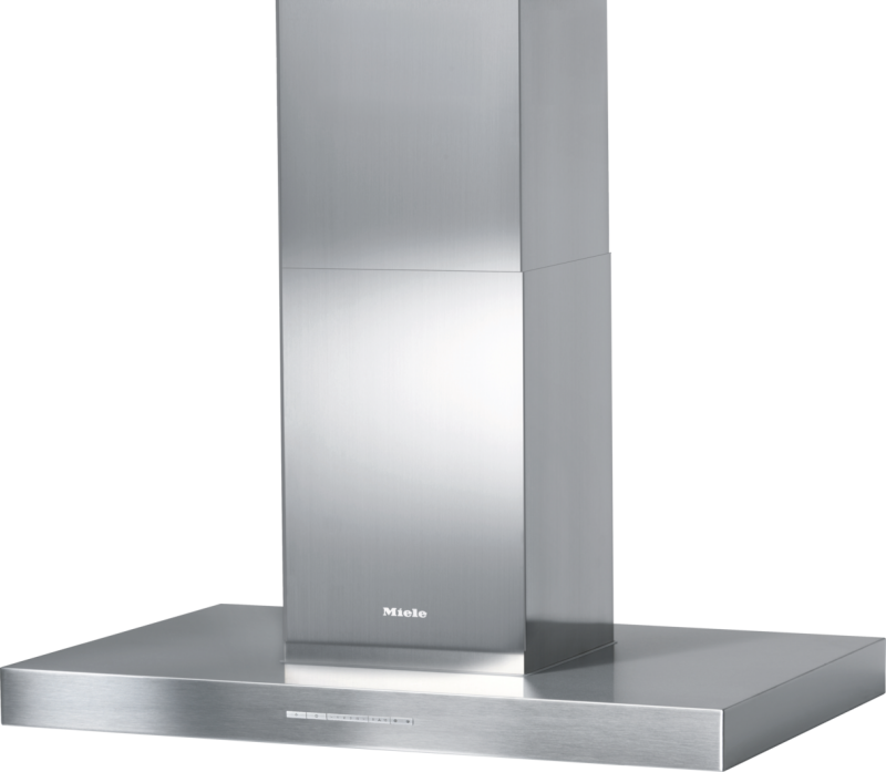 Island décor hood with energy-efficient LED lighting and backlit controls for easy use. DA6596DPURISTICCANTO