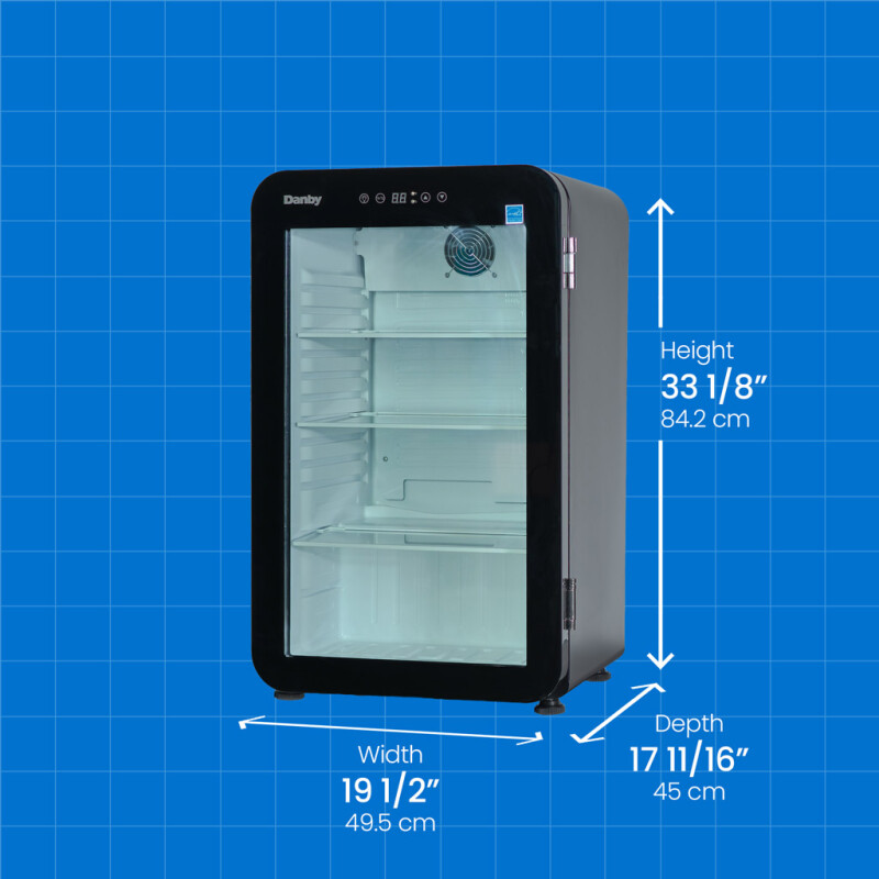 3.3 Cu. Ft. Glass Door Mini Refrigerator DAG033A5BDH