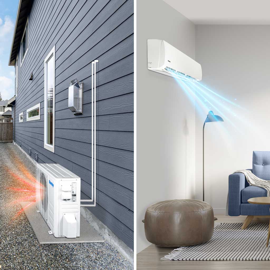 18,000 BTU Mini-Split AC with Heat Pump DAS180EAQHWDB