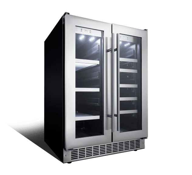 Lorraine 24” FRENCH DOOR BEVERAGE CENTER. DBC047D3BSSPRUS