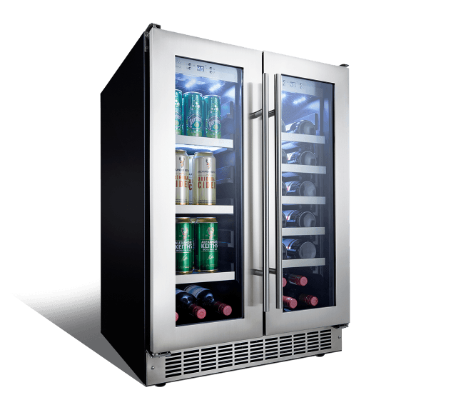 Lorraine 24” FRENCH DOOR BEVERAGE CENTER. DBC047D3BSSPRUS