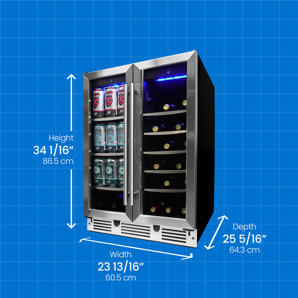 24″ Under Counter French Door Beverage Center in Stainless Steel DBC051D1BSS