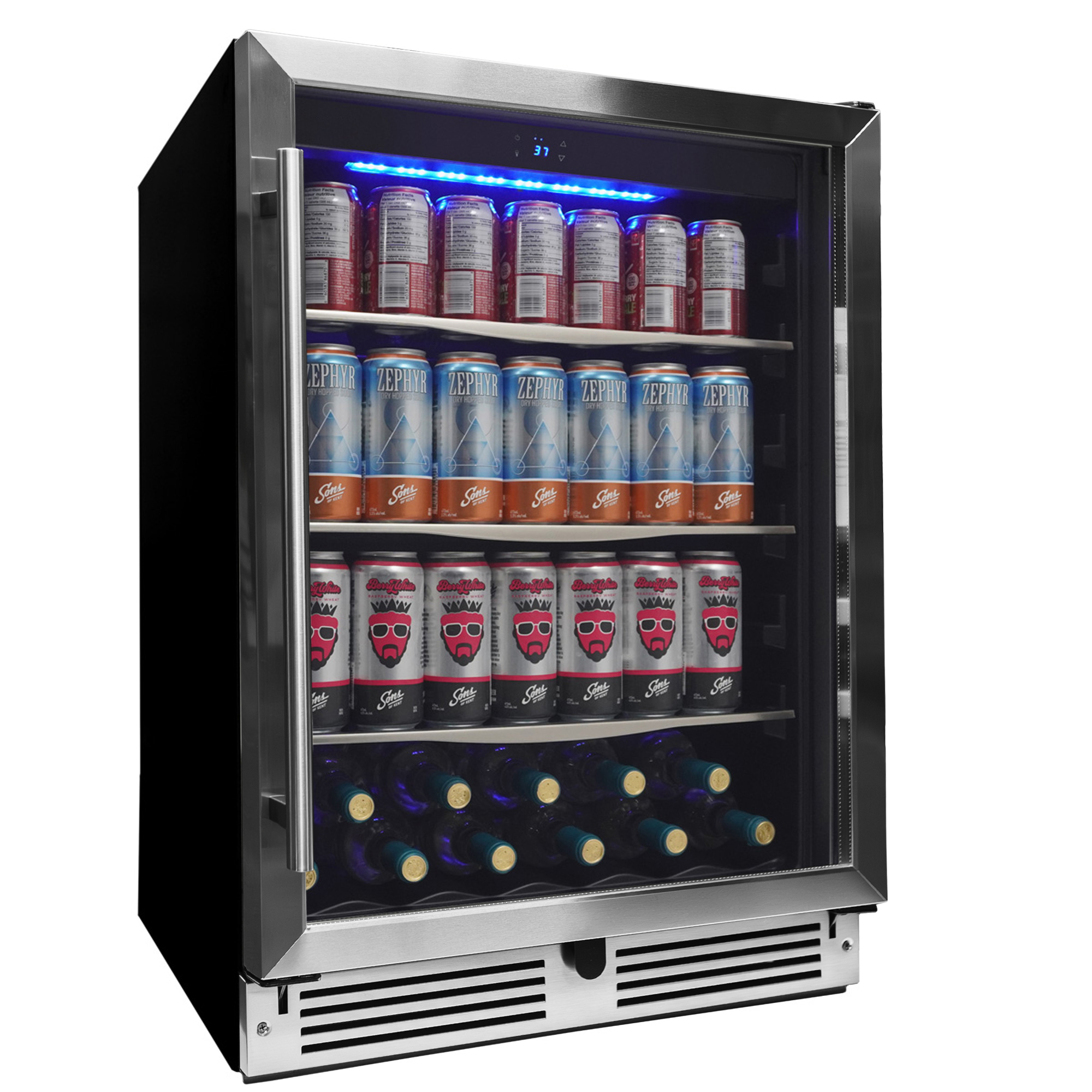 24″ Under Counter Beverage Center in Stainless Steel view 2