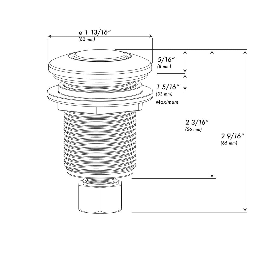 Autograph Edition Air Switch Button In Champagne Bronze For Garbage Disposal DBMCB