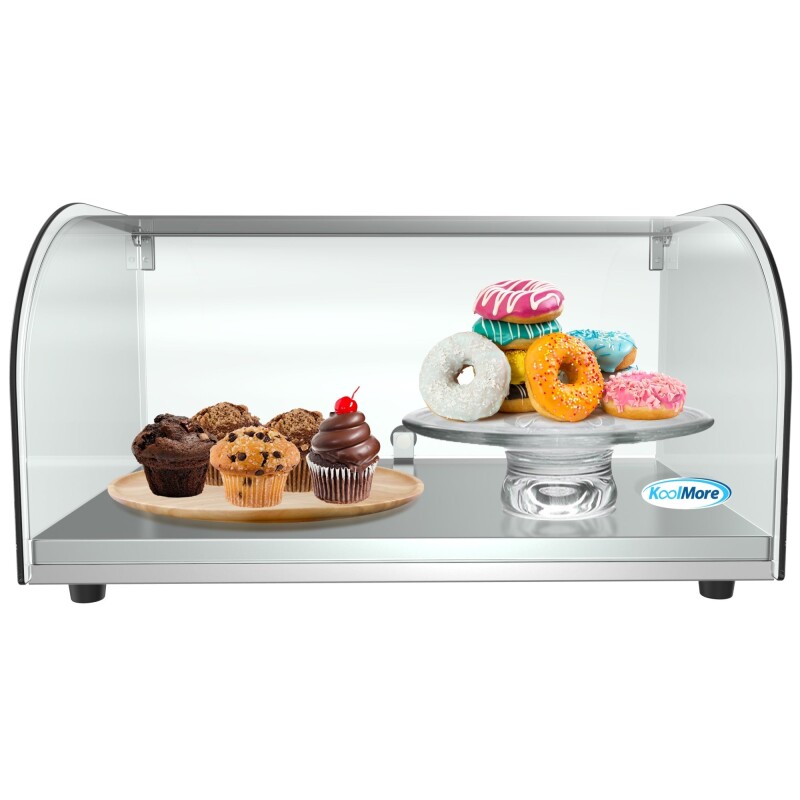 22 in. Countertop Bakery Display Case with Front Curved Glass and Rear Door, 0.9 cu. ft DC1C