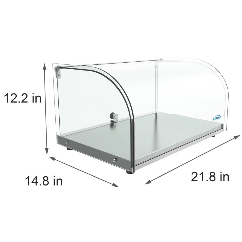 22 in. Countertop Bakery Display Case with Front Curved Glass and Rear Door, 0.9 cu. ft DC1C, product image 10 of 11