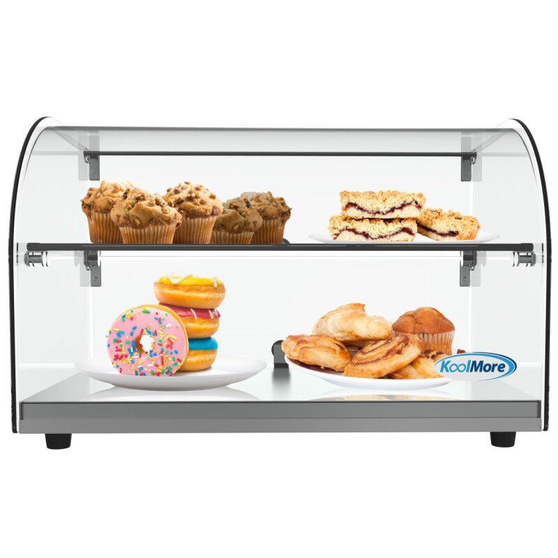 22 in. Commercial Countertop Bakery Display Case with Front Curved Glass and Rear Door, 1.5 cu. ft DC2C