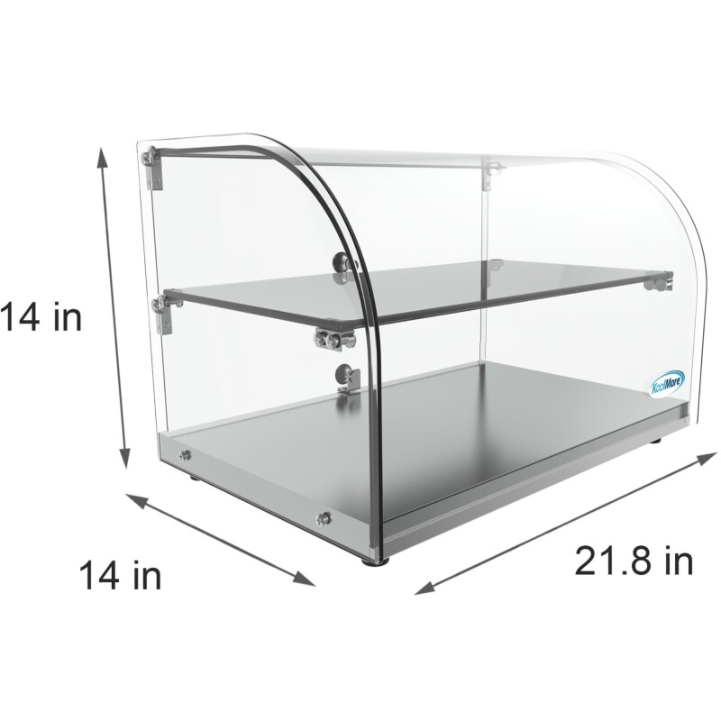22 in. Commercial Countertop Bakery Display Case with Front Curved Glass and Rear Door, 1.5 cu. ft DC2C, product image 9 of 10