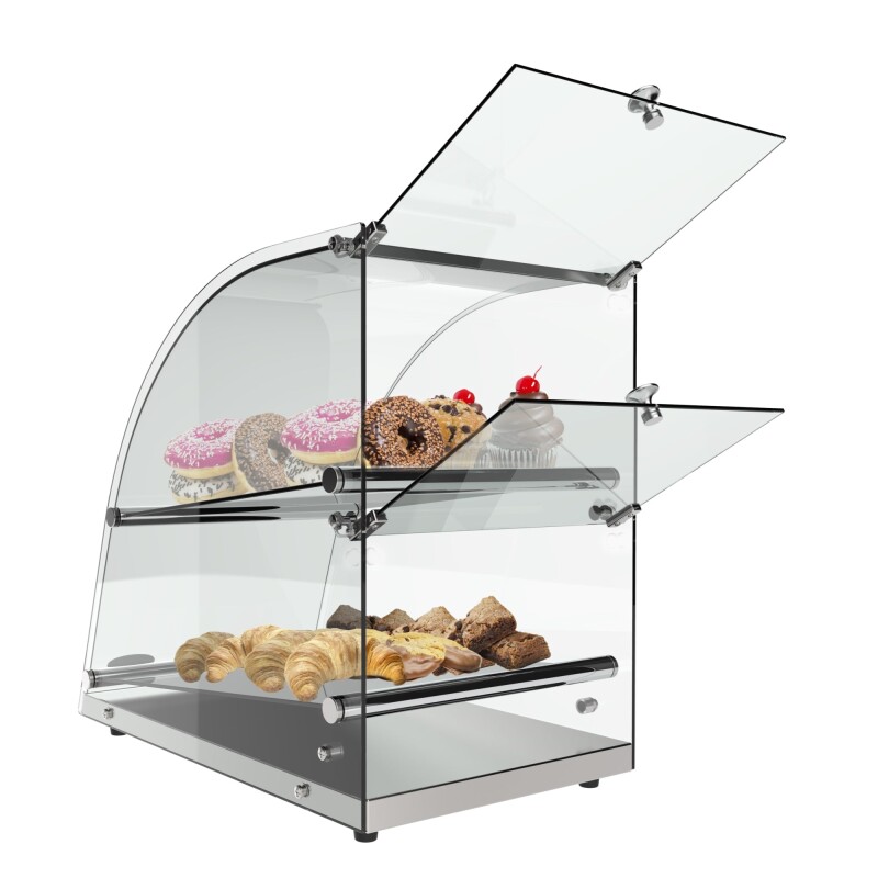 14 in. Commercial Countertop Bakery Display Case with Front Curved Glass and Rear Door, 2.4 cu. ft DC2CN, product image 2 of 11