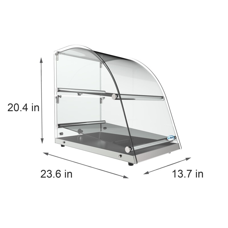 14 in. Commercial Countertop Bakery Display Case with Front Curved Glass and Rear Door, 2.4 cu. ft DC2CN, product image 10 of 11