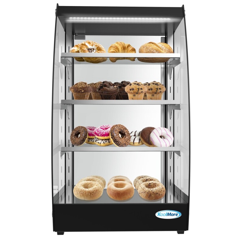 16 in. Commercial Glass Bakery Display Case, Self Service Pastry Case with LED lighting and Rear Door, 2.7 cu. ft DC3CB