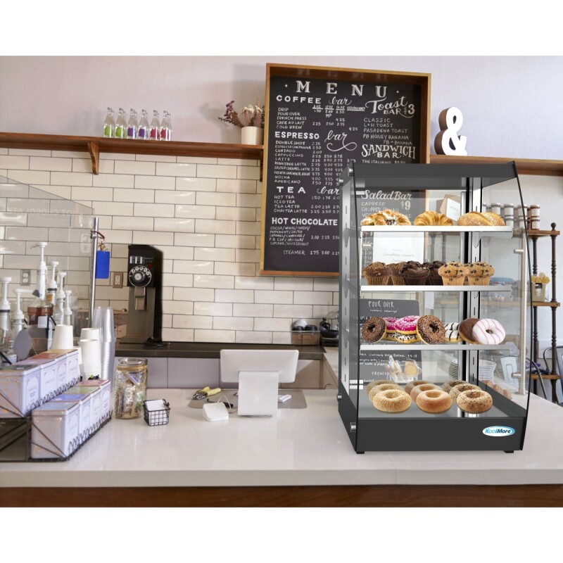 16 in. Commercial Glass Bakery Display Case, Self Service Pastry Case with LED lighting and Rear Door, 2.7 cu. ft DC3CB, product image 9 of 9