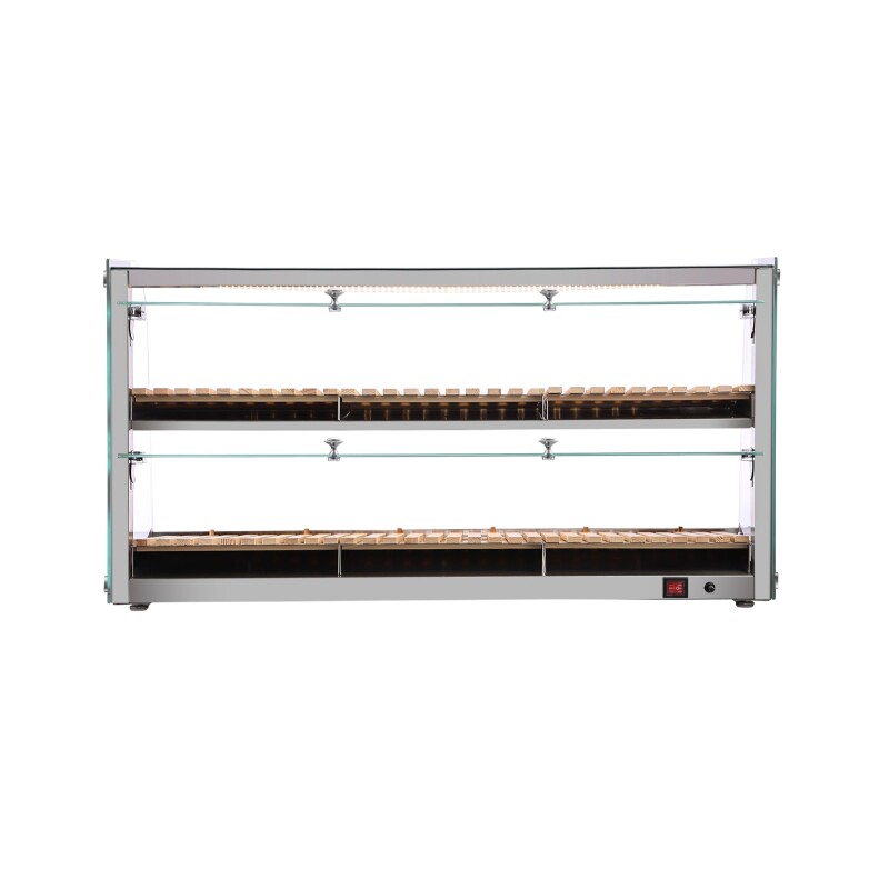 40 in. Glass Countertop Dry Bakery Display Case with Two Shelves and Bamboo Trays DC53CB, product image 4 of 12