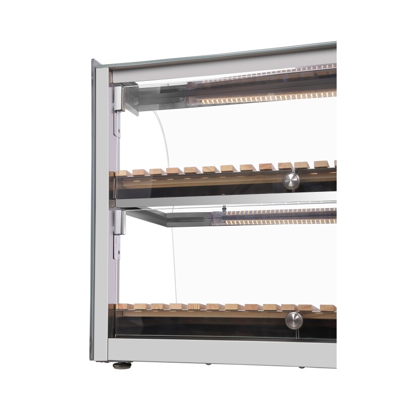 40 in. Glass Countertop Dry Bakery Display Case with Two Shelves and Bamboo Trays DC53CB, product image 8 of 12
