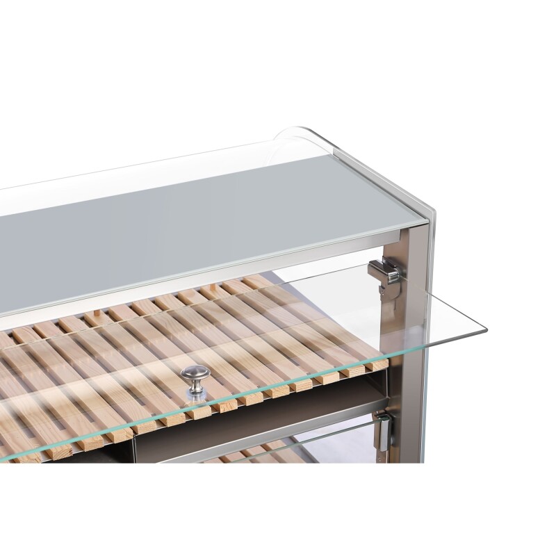 40 in. Glass Countertop Dry Bakery Display Case with Two Shelves and Bamboo Trays DC53CB, product image 10 of 12
